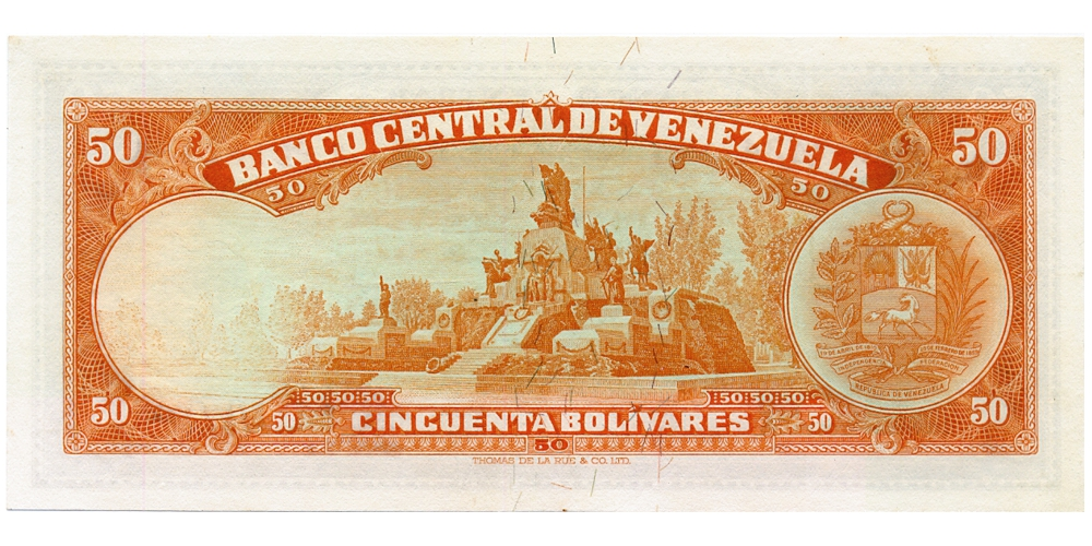 Billete 50 Bolívares 1967 P7 Serial P0182434  - Numisfila