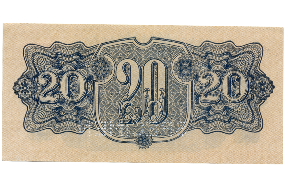 Checoslovaquia Specimen Billete 20 Korun 1944 3ra República  - Numisfila