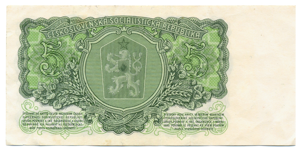 Billete Checoslovaquia 5 Korun 1961   - Numisfila
