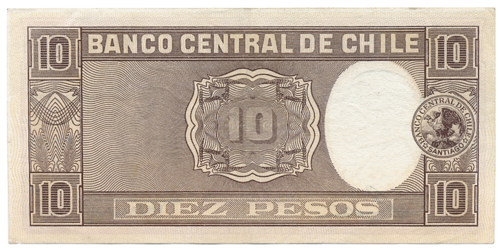Billete Chile 10 Pesos 1947 - 58  - Numisfila