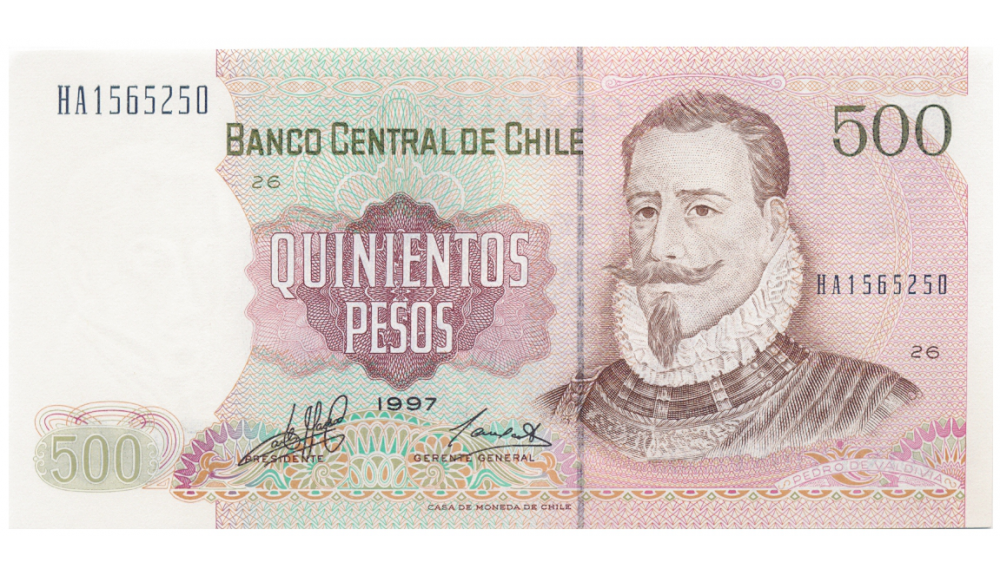 Billete Chile 500 Pesos 1997   - Numisfila