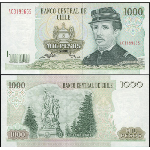 Billete Chile 1000 Pesos 2008 - Numisfila