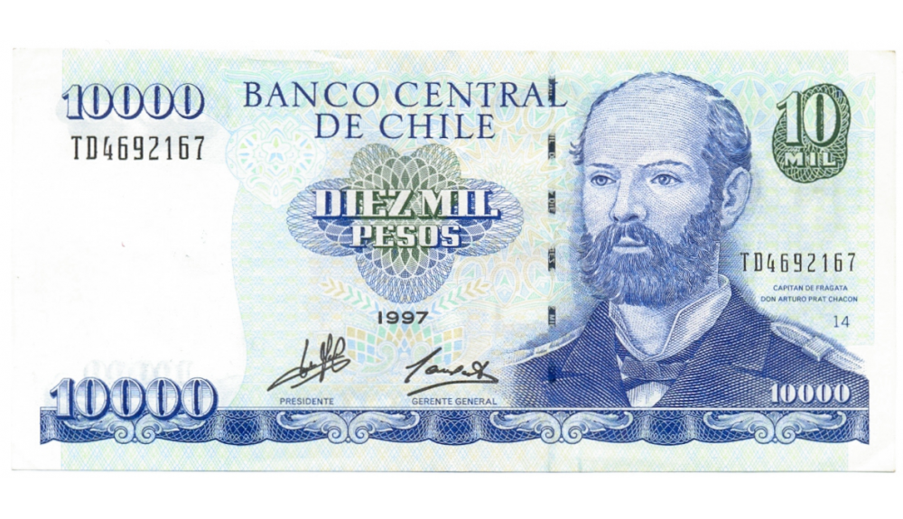 Billete Chile 10.000 Pesos 1997 Prat  - Numisfila