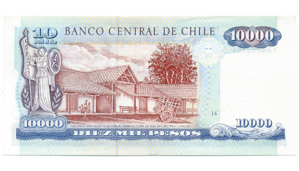 Billete Chile 10.000 Pesos 1997 Prat  - Numisfila