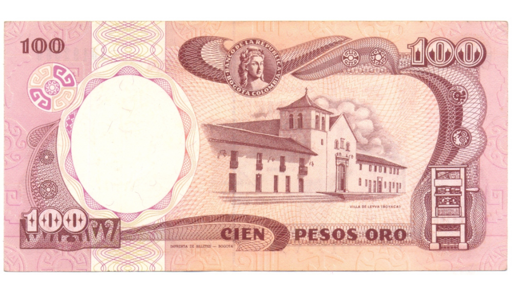 Billete Colombia 100 Pesos Oro 1991 Nariño  - Numisfila