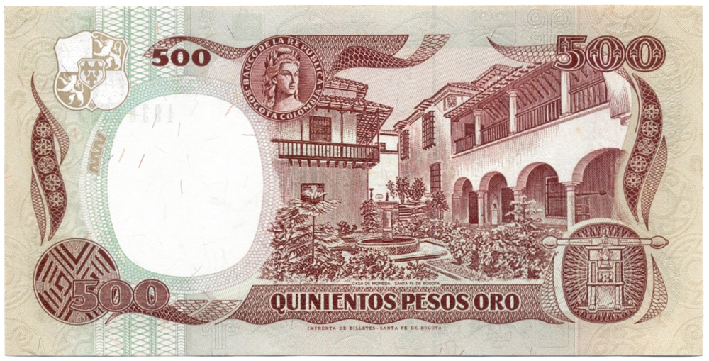 Billete Colombia 500 Pesos Oro 1993  - Numisfila