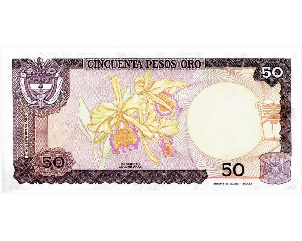 Billete Colombia 50 Pesos Oro 1985 Camilo Torres  - Numisfila