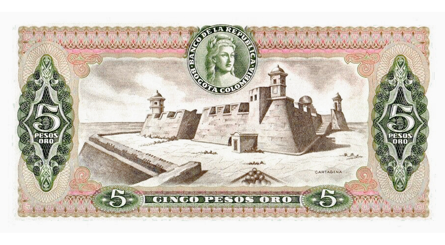 Billete Colombia 5 Pesos Oro 1978 Jose Córdova   - Numisfila
