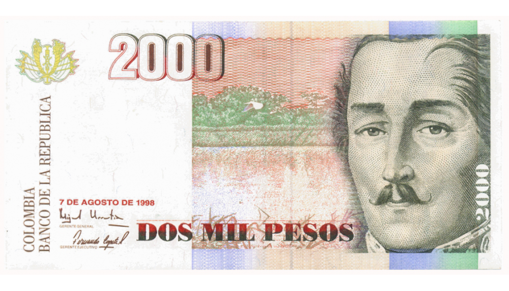 Billete Colombia 2000 Pesos 1998   - Numisfila