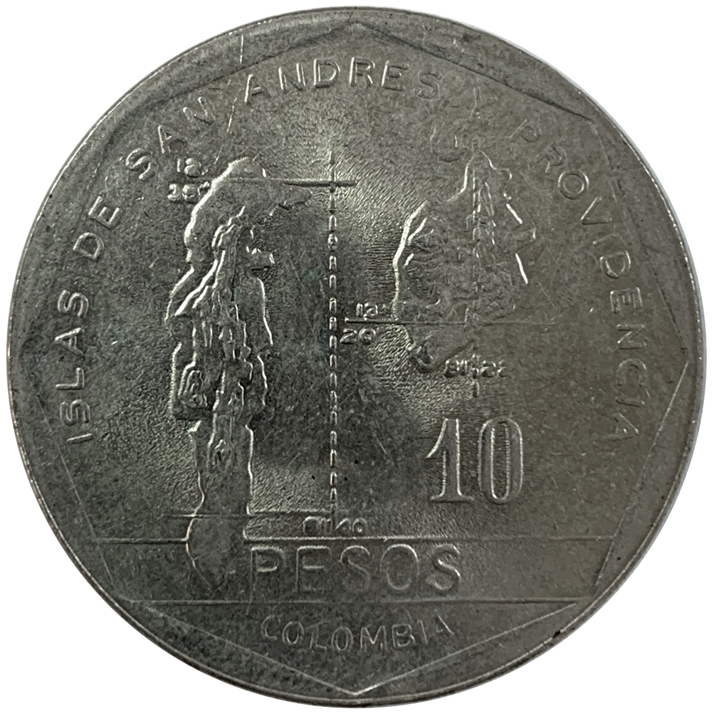 Moneda Colombia 10 Pesos 1981  - Numisfila