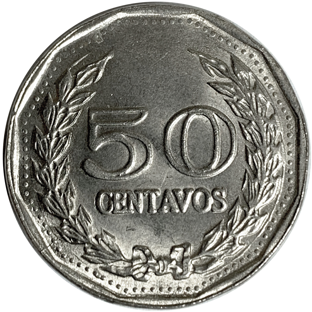Moneda Colombia 50 Pesos 1972 - 74  - Numisfila
