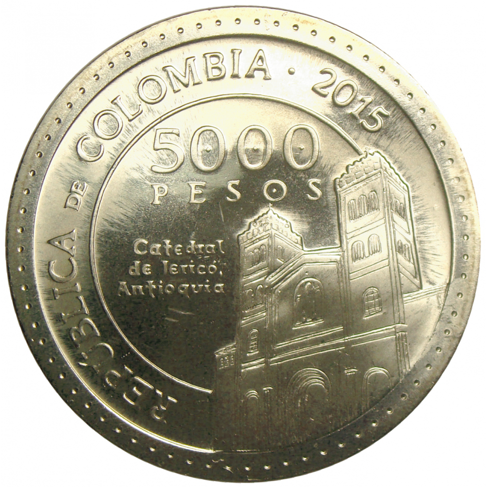 Moneda Colombia 5000 Pesos 2015 Laura Montoya  - Numisfila