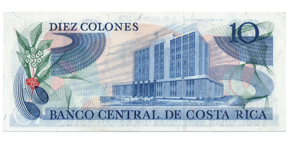 Billete Costa Rica 10 Colones 1976  - Numisfila