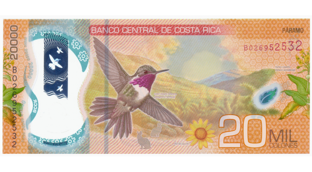 Billete Plastico Costa Rica 20000 Colones 2020  - Numisfila