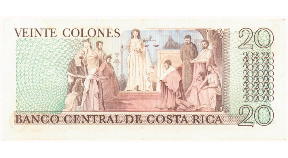 Billete Costa Rica 20 Colones 1983 Cleto González Viquez  - Numisfila