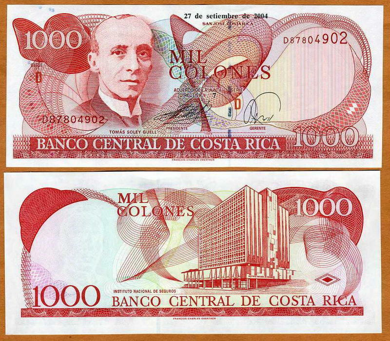 Billete Costa Rica 1000 Colones 2004 - Numisfila