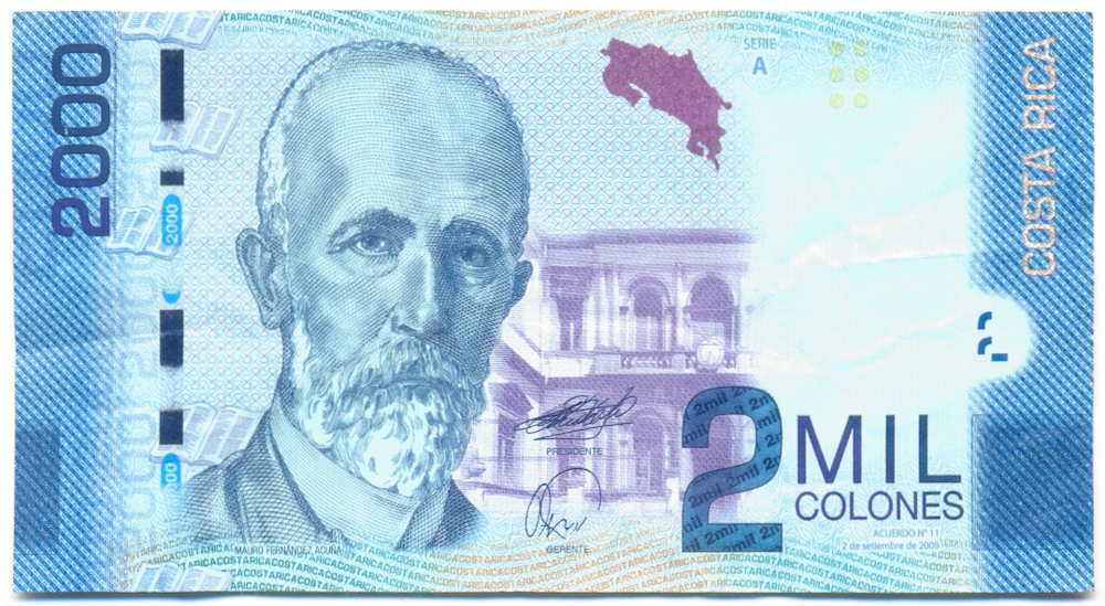 Billete Costa Rica 2000 Colones 2009 Tiburon Toro  - Numisfila