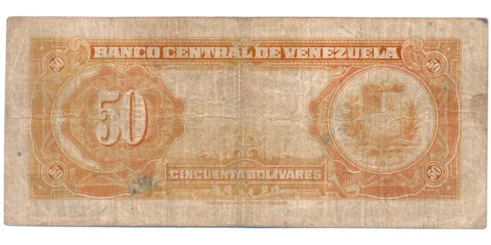Billete 50 Bolivares Agosto 1943 Serial A787737  - Numisfila