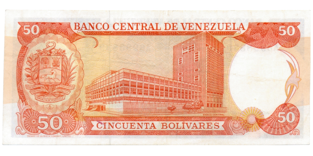 Billete 50 Bolívares 1972 A7 Serial A6998839  - Numisfila
