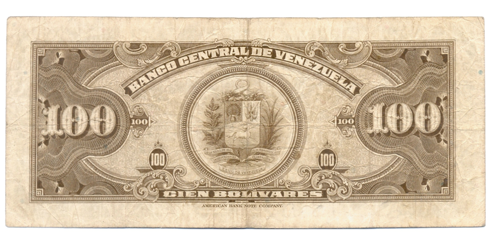 Billete 100 Bolivares Diciembre 1941 Serial A689830  - Numisfila