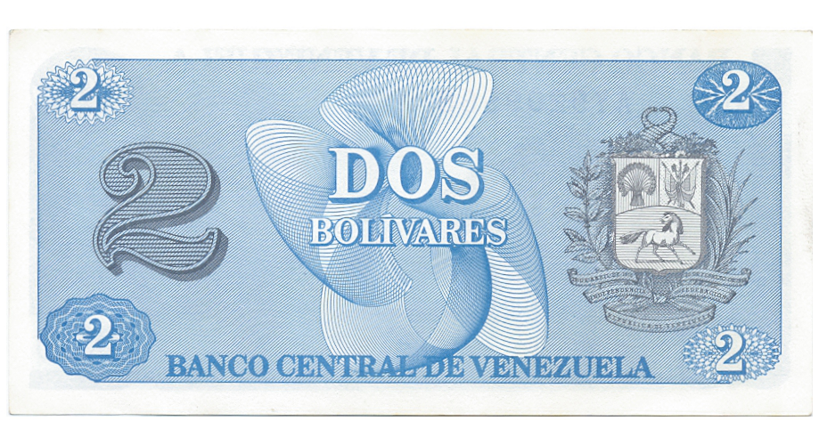 Billete 2 Bolívares - Tinoquito 1989 AY7 Serial AY9209968  - Numisfila