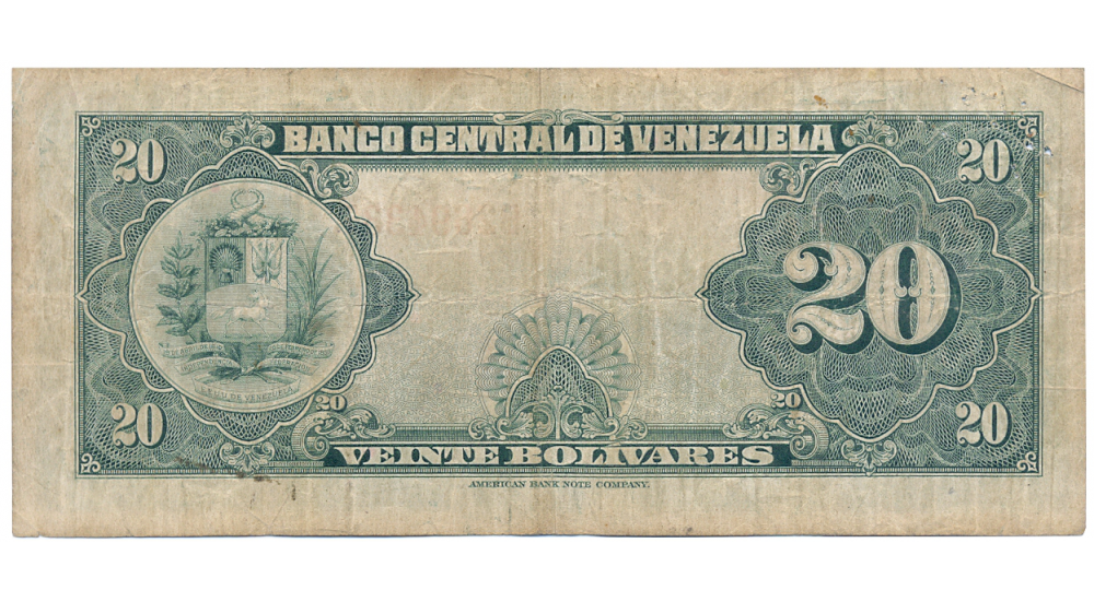 Billete 20 Bolívares Mayo 1947 B7 Serial B2694337  - Numisfila