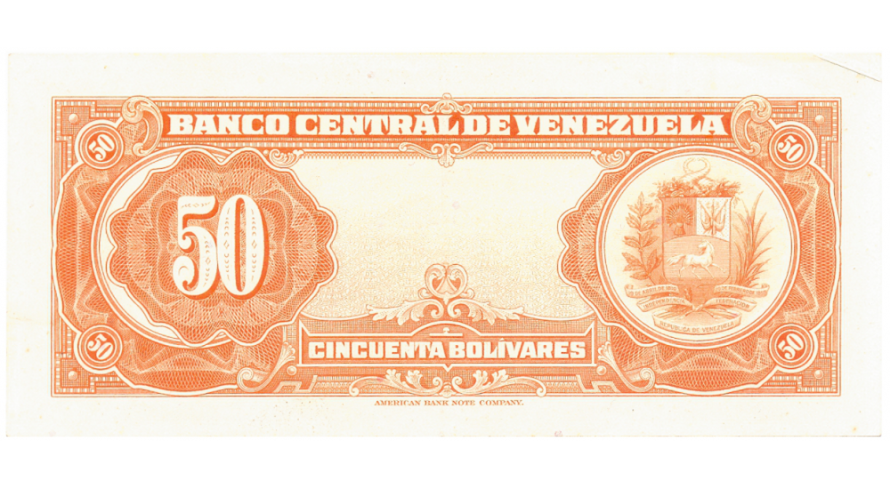 Billete 50 Bolívares 1960 G7 Serial G2088716  - Numisfila