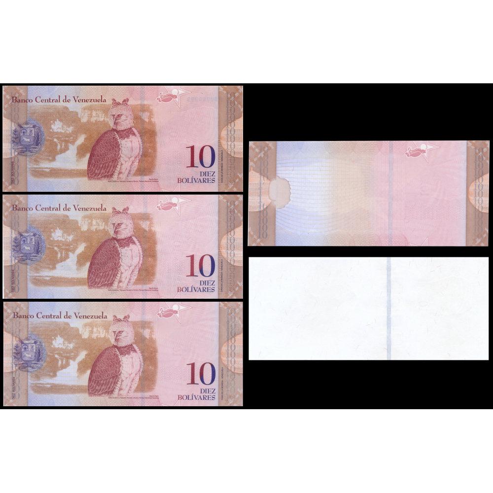 Sólido P22222222 en Set 5 Pruebas Progresivas Impresión Billete 10 Bolívares 2011  - Numisfila
