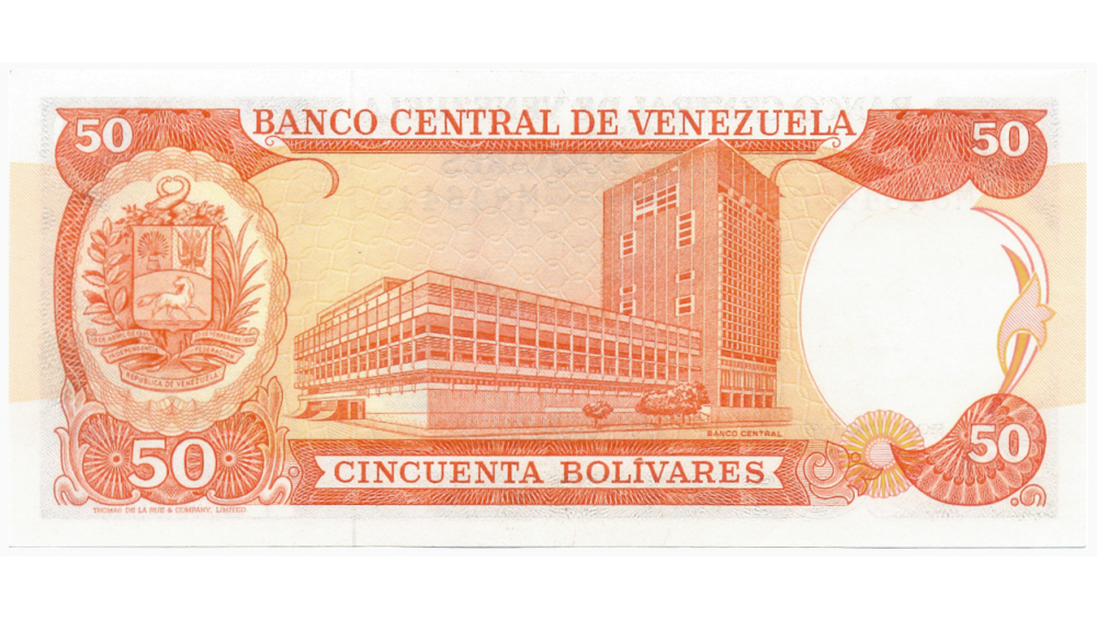Billete 50 Bolívares 1977 Serie M7 Serial M8464430  - Numisfila