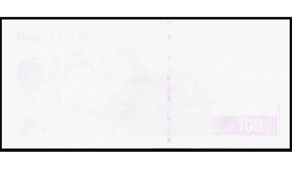 Error Billete 100 Bolívares 2021 Sin impresión en Reverso  - Numisfila