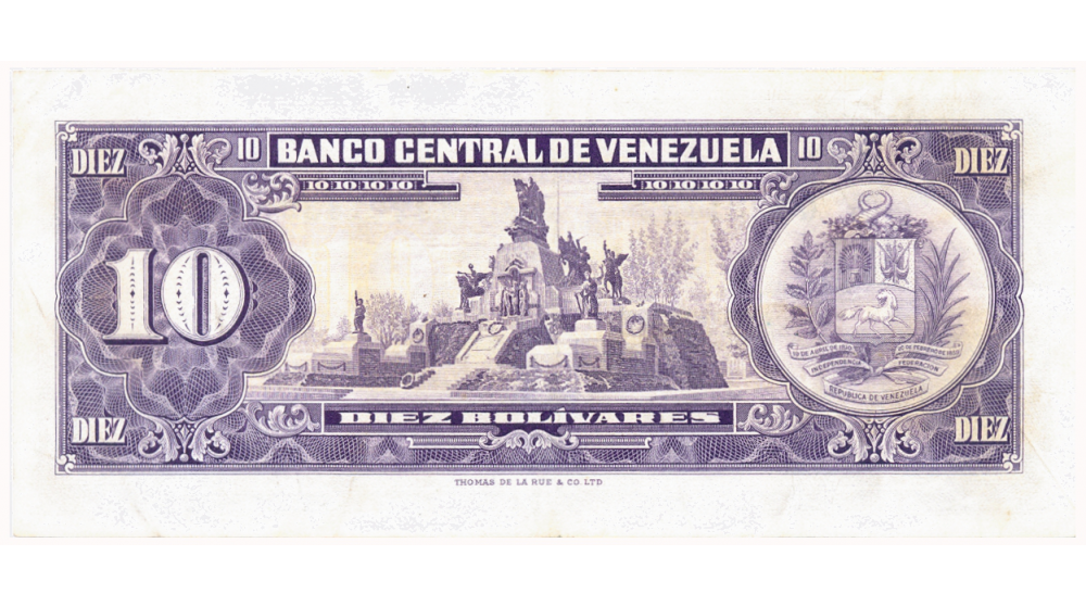 Billete 10 Bolívares 1964 Q7 Serial Q4221432  - Numisfila