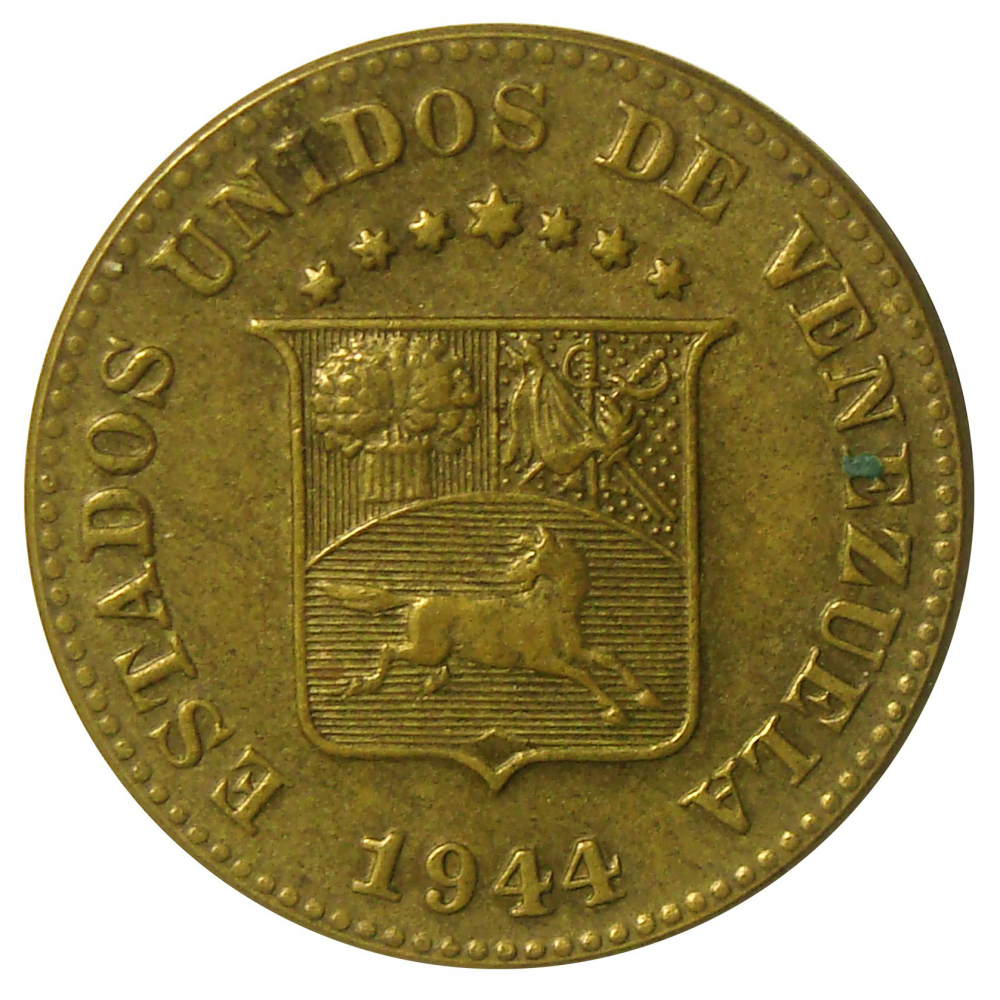 Venezuela Moneda 5 Centimos 1944 - Puya Amarilla  - Numisfila