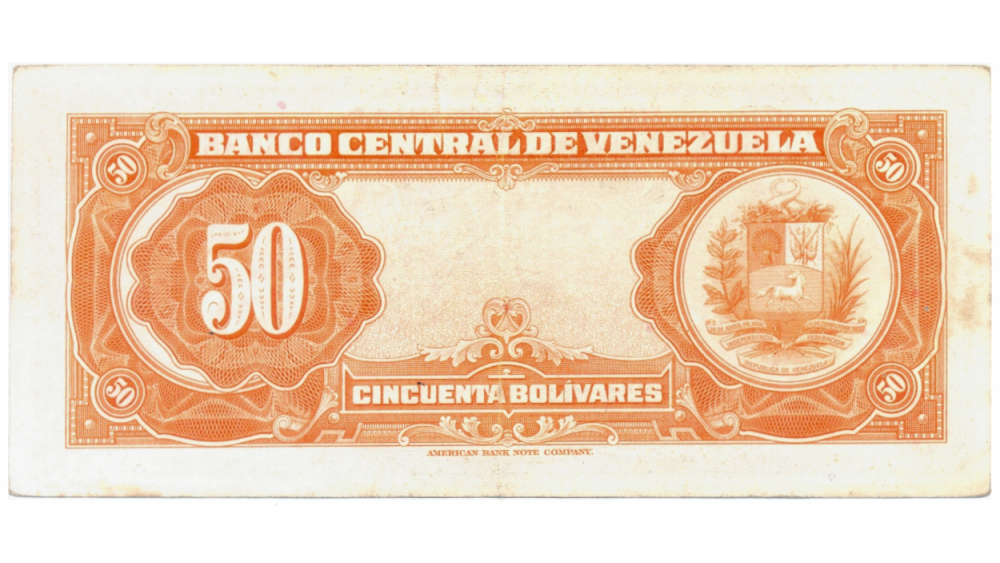 Billete 50 Bolivares Abril 1958 Serial G553607  - Numisfila