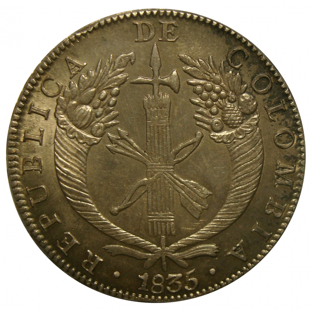 Moneda Colombia 8 Reales 1835  - Numisfila