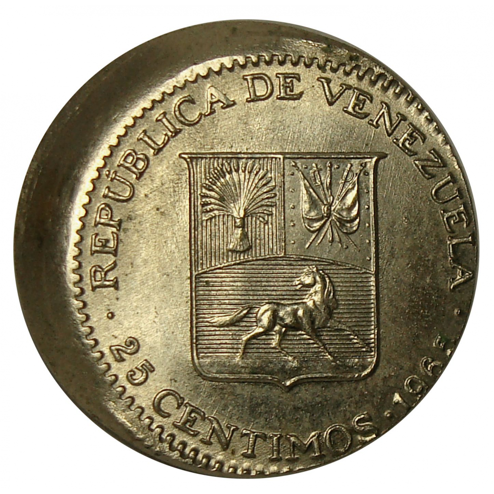 Error Moneda 25 Céntimos 1965 Falla Acuñación Desplazada - Numisfila