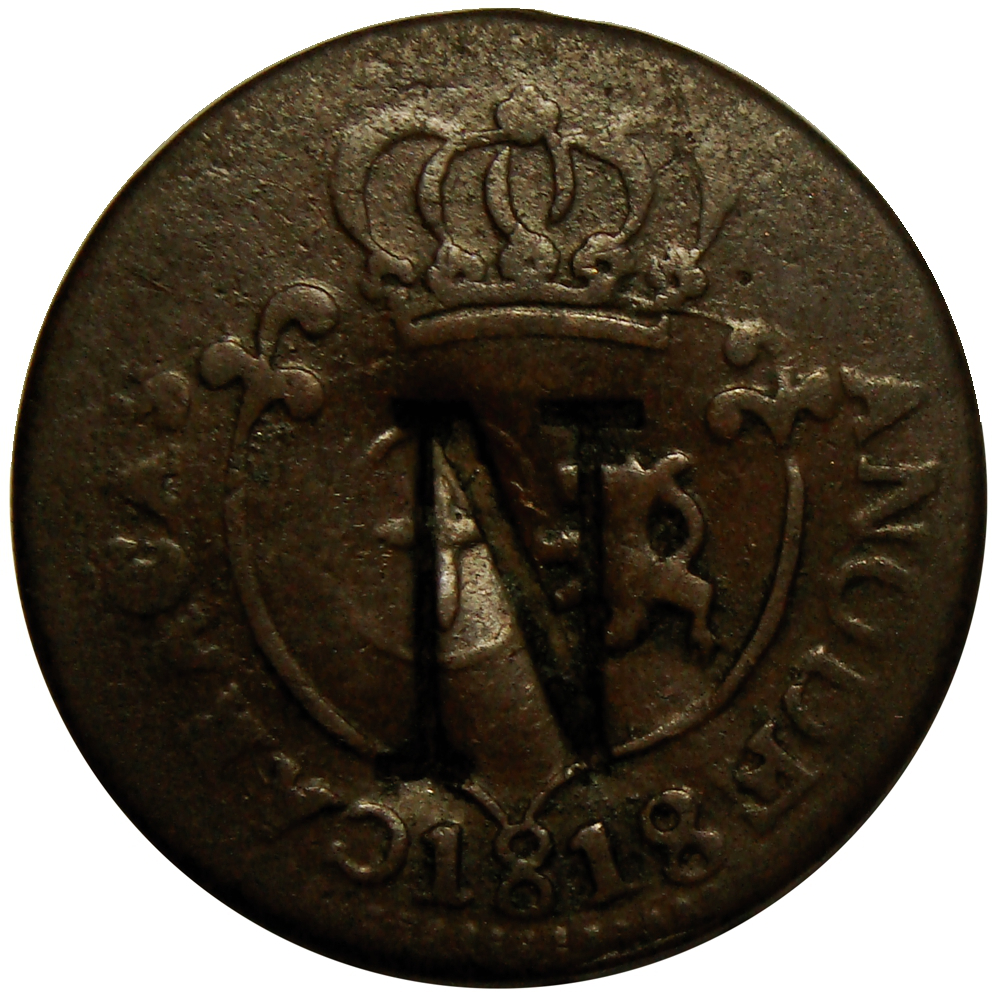 Resello N sobre ¼ Real 1818 Provincia de Caracas - Numisfila