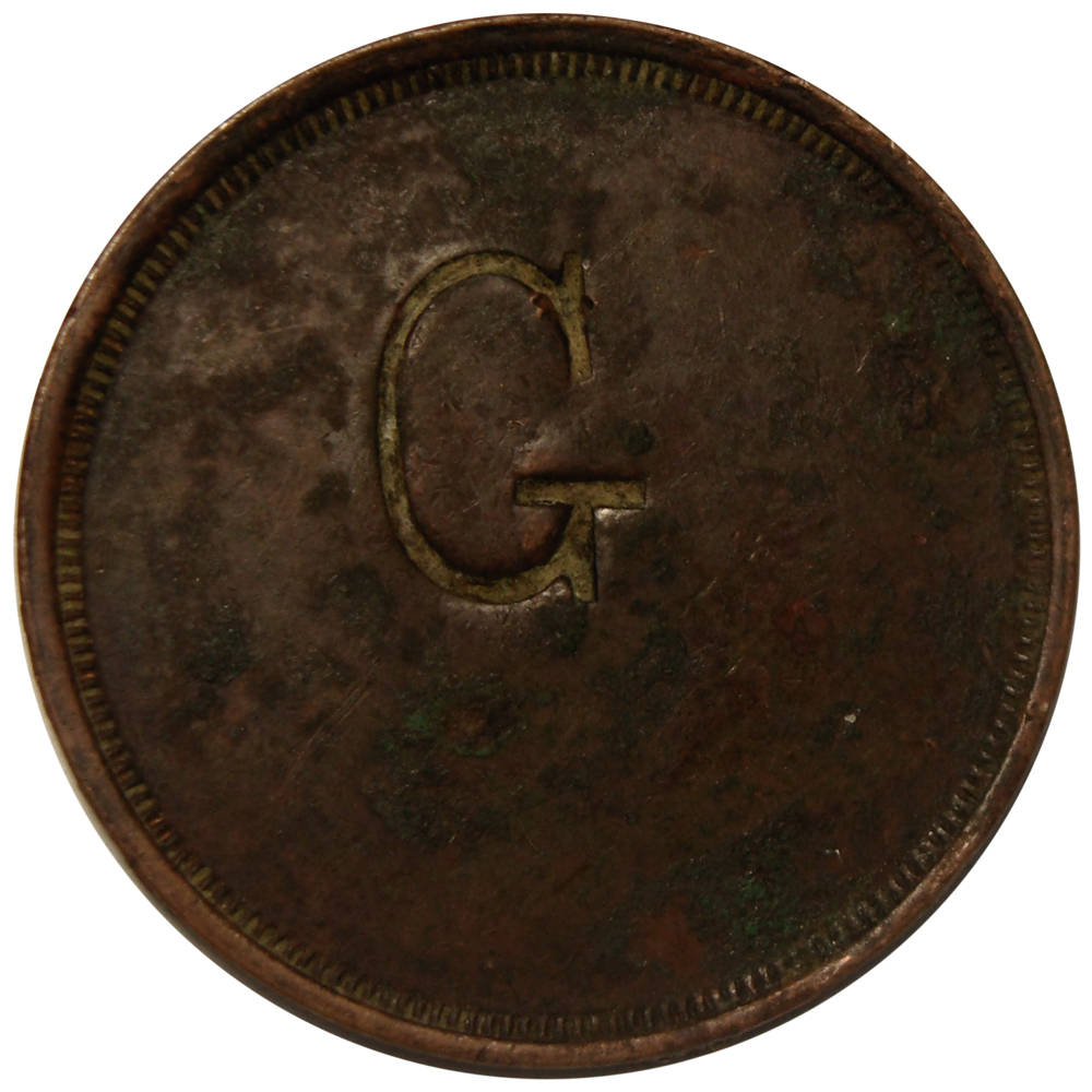 Ficha de Cobre Guayabita "G" 1 Bolívar  32 mm - Numisfila