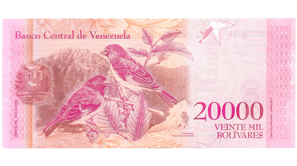 Billete 20000 Bolívares 2017 Z8 Reposición Serial Z00694279  - Numisfila