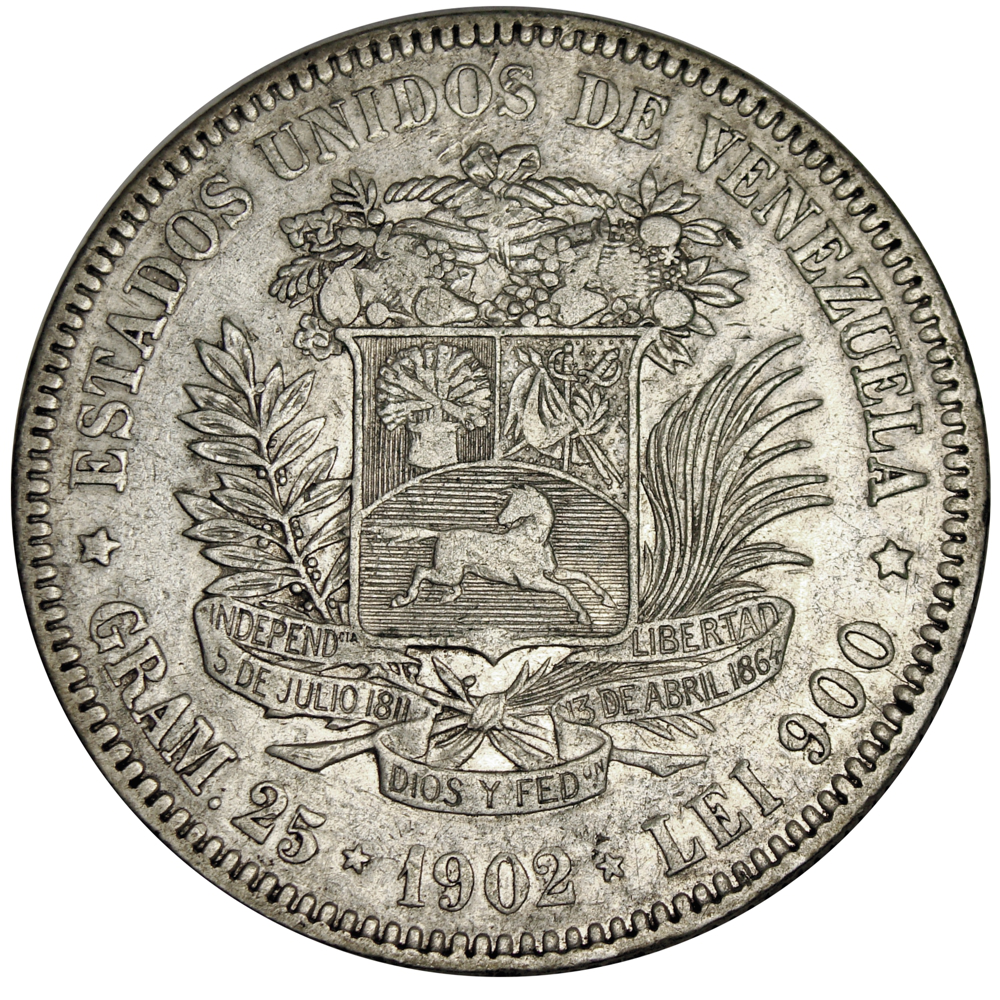 Moneda 5 Bolívares Fuerte 1902 - Numisfila