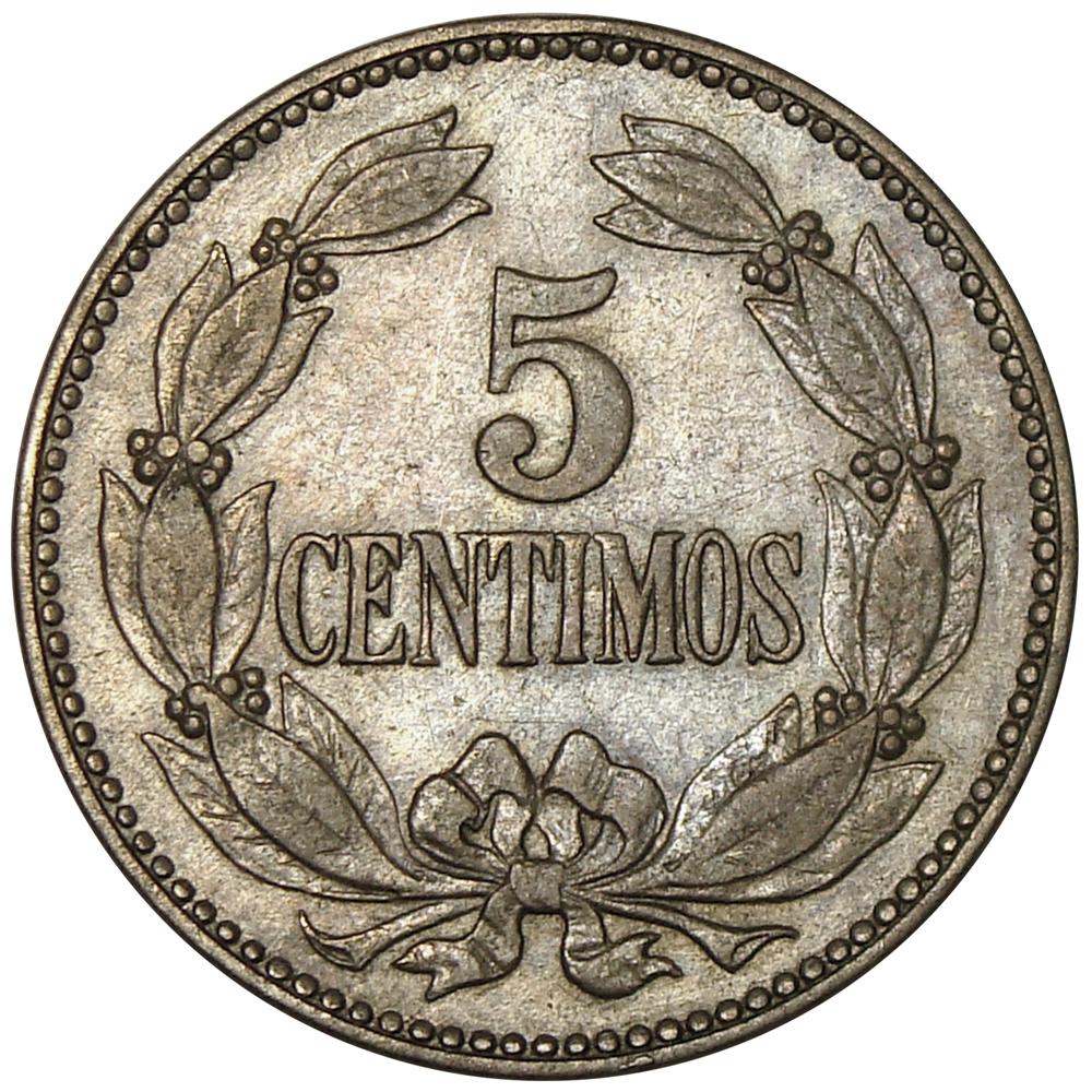 Difícil Moneda 5 Centimos 1925 - Puya  - Numisfila