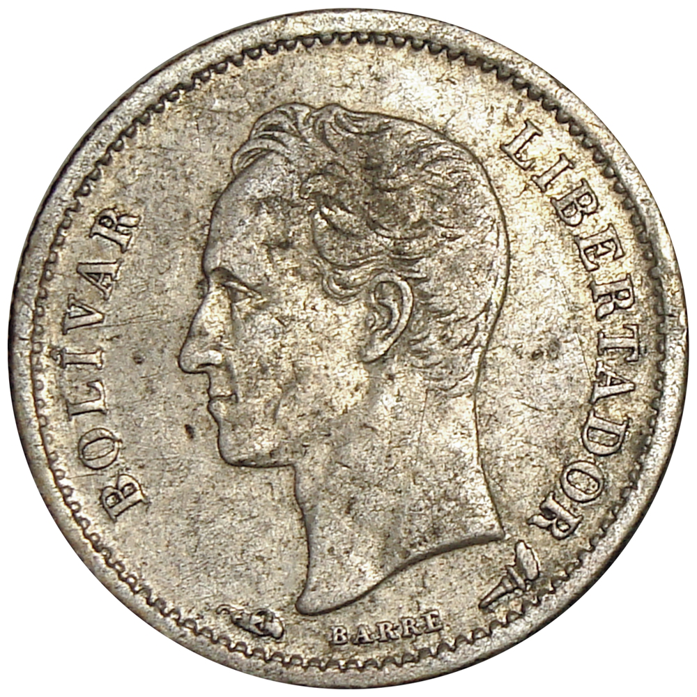 Escasa Moneda ¼ Bolívar - Medio 1901  - Numisfila