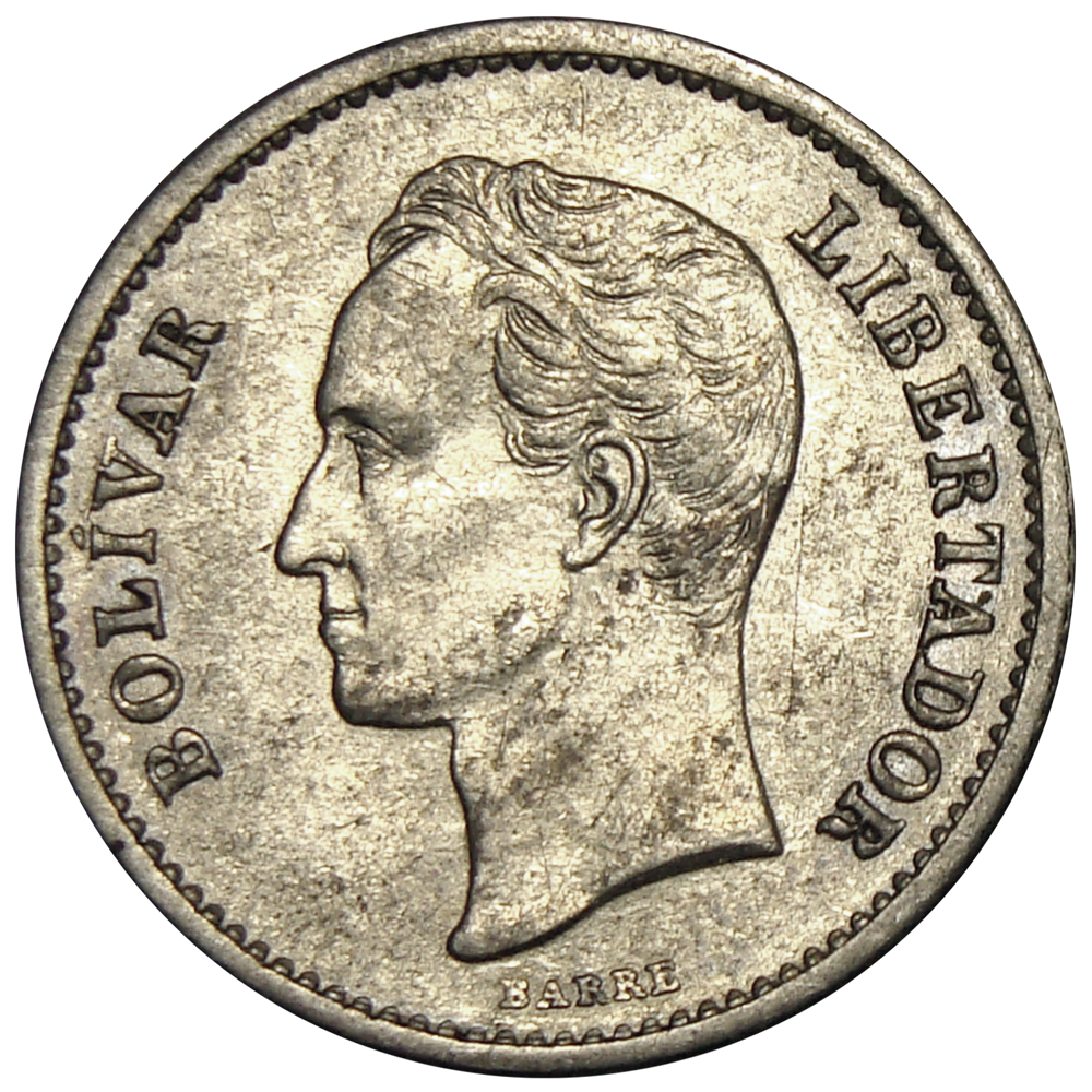 Moneda Plata ¼ Bolivar de 1929 Medio  - Numisfila