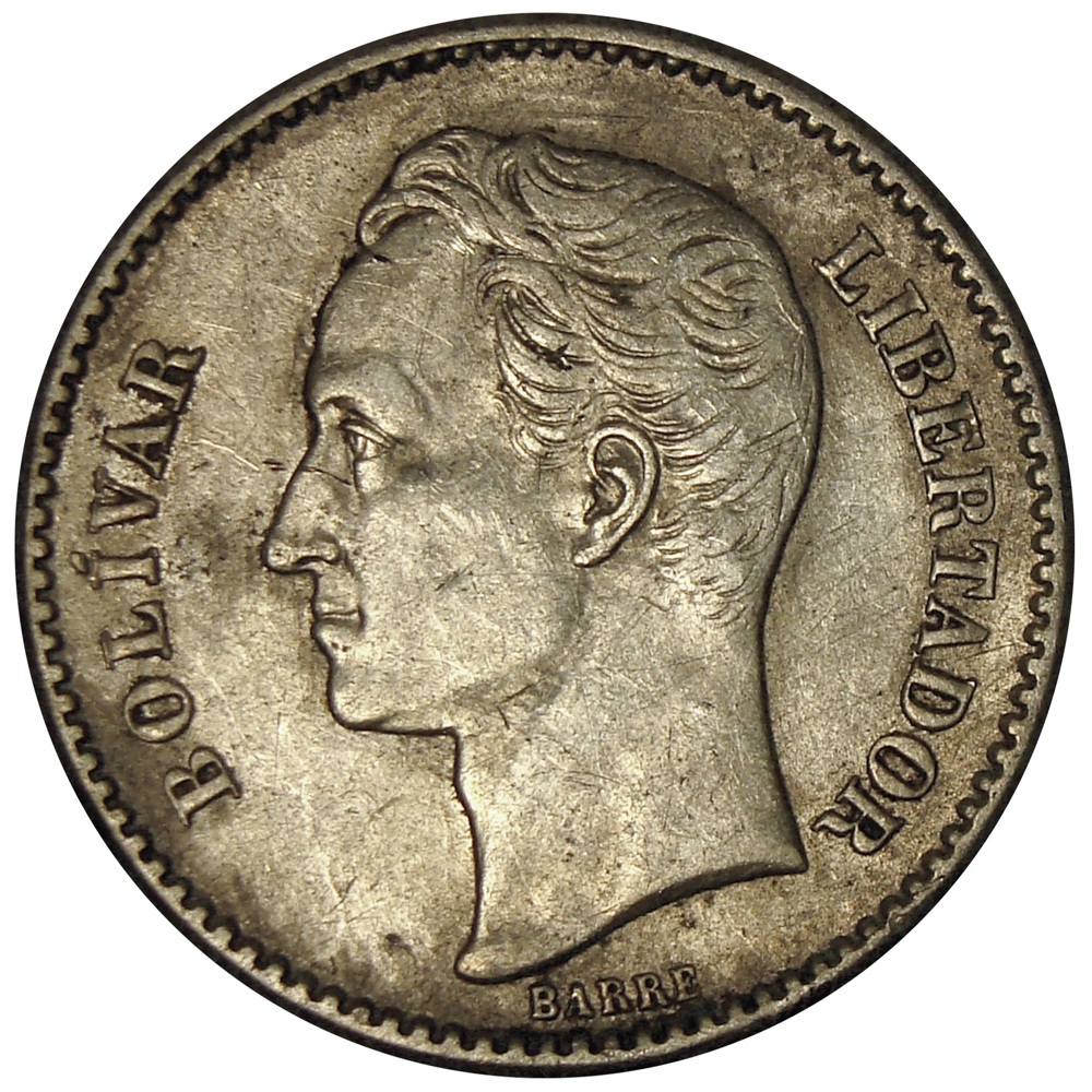 Agradable Moneda Plata 1 Bolivar 1929  - Numisfila