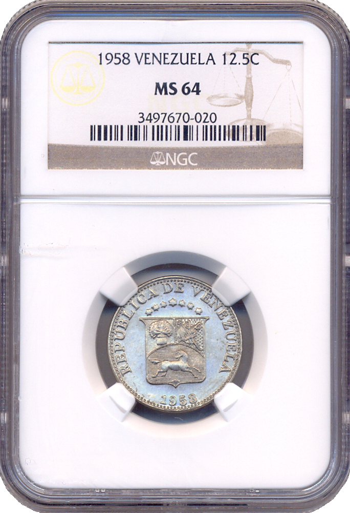 Moneda 12½ Céntimos - Locha 1958 Cápsula NGC MS 64 - Numisfila