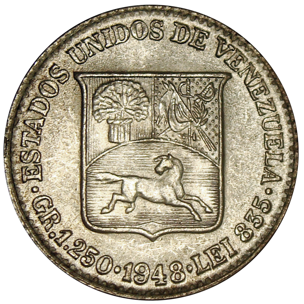 Moneda de Plata 25 Céntimos 1948 - Medio  - Numisfila