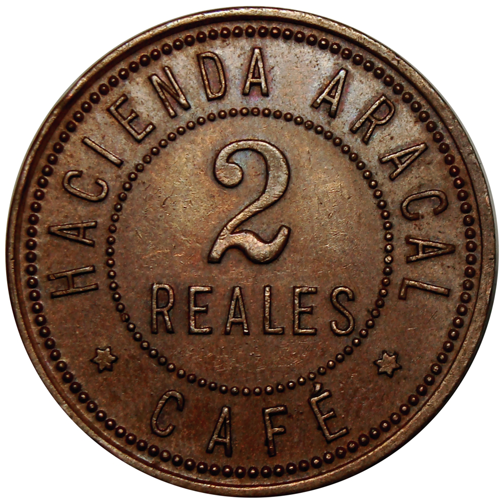 Difícil Ficha Hacienda Aracal Miralles 2 Reales - Numisfila