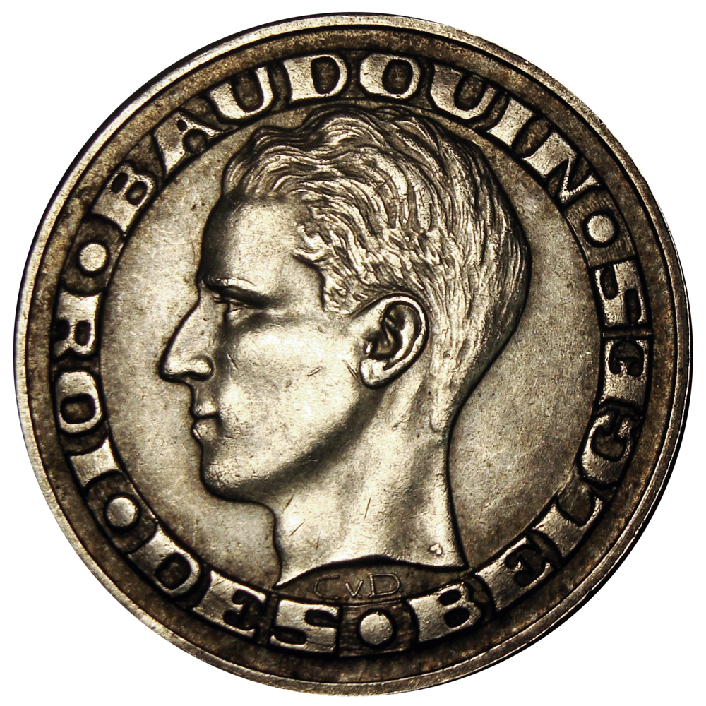 Moneda Plata Bélgica 50 Francos 1958 Baudouin   - Numisfila