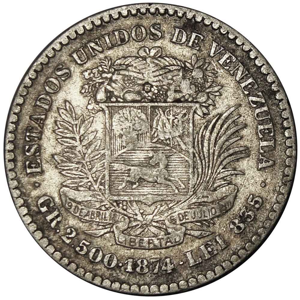 Moneda 10 Centavos - Real 1874 Variante A Romana - Numisfila