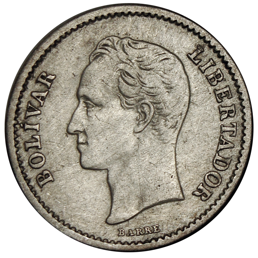 Moneda 25 Céntimos 1919 Medio - ¼ Bolívar  - Numisfila