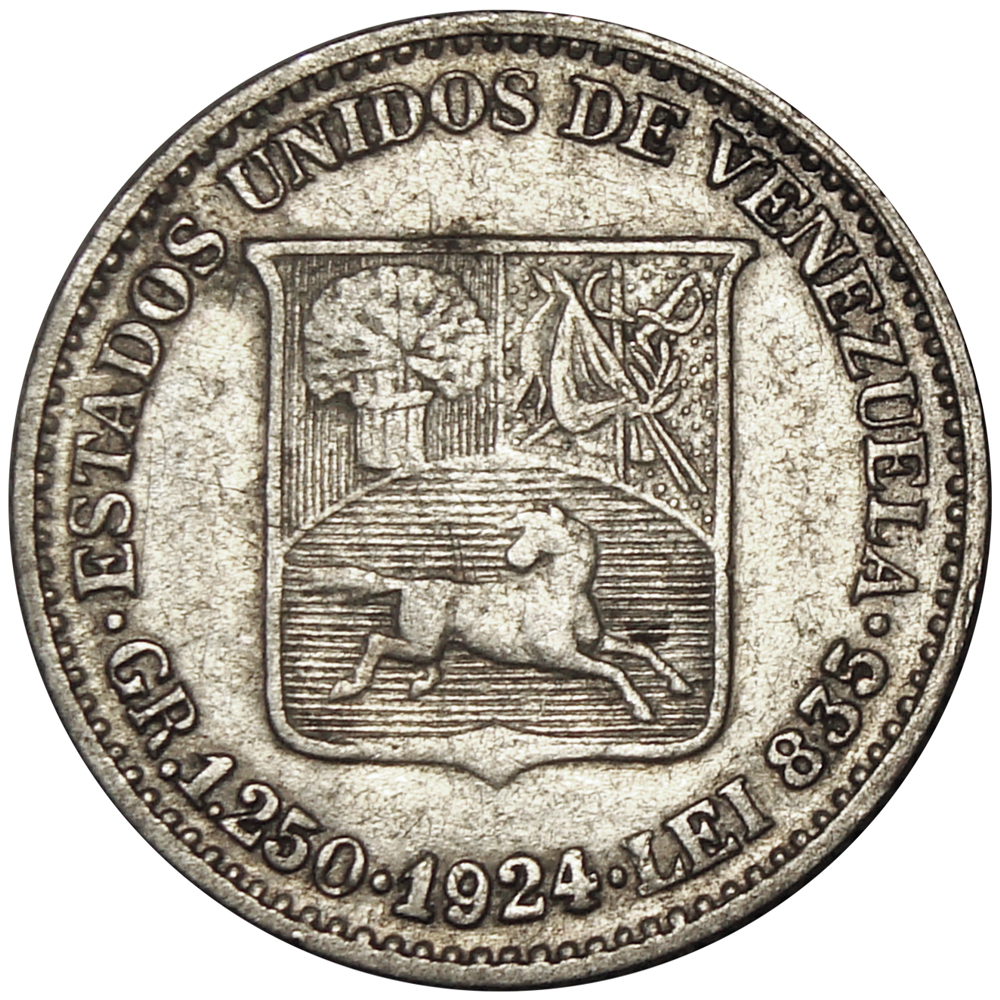 Real Moneda 50 Céntimos 1924 ½ Bolivar  - Numisfila